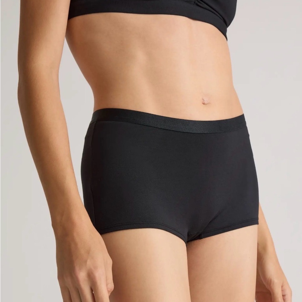 Quince Micromodal Boyshorts in Black Size X-Small b47